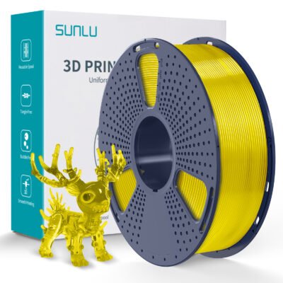 Filamento PLA+ transparent yellow amarillo transparente Sunlu para impresión 3D en Smartec Store Quito.