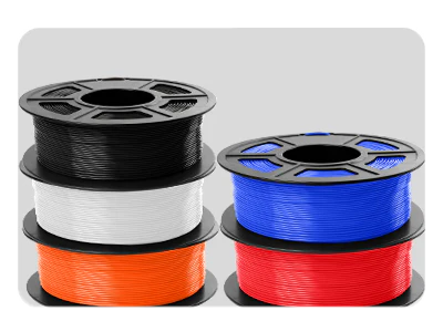 Rollo de filamento PETG Sunlu en colores negro, blanco, naranja, azul y rojo. Disponible en Smartec Store Quito Ecuador.