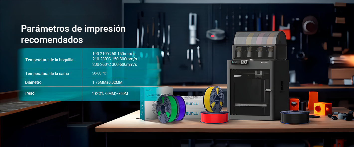 Parámetros recomendados para impresión 3D junto a una impresora 3D y filamentos de colores, disponibles únicamente en Smartec Store Quito.