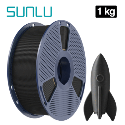 Filamento HS PLA+ Black Negro (Alta Velocidad) Sunlu para impresión 3D en Smartec Store Quito.