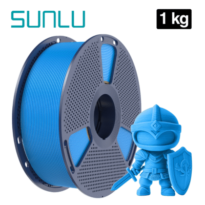Filamento PLA+ Cyan Celeste Sunlu para impresión 3D en Smartec Store Quito.