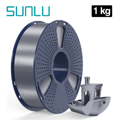 Filamento SILK PLA+ Grey Gris Sunlu para impresión 3D en Smartec Store Quito.