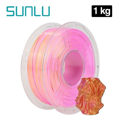 Filamento SILK PLA+ Pink Gold Doble Color Oro Rosa Sunlu para impresión 3D en Smartec Store Quito.