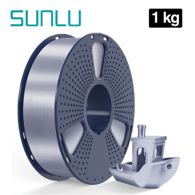 Filamento SILK PLA+ Silver Plateado Sunlu para impresión 3D en Smartec Store Quito.