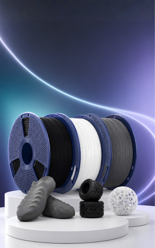 Filamentos flexibles y piezas impresas en TPU para impresión 3D disponibles en Smartec Store
