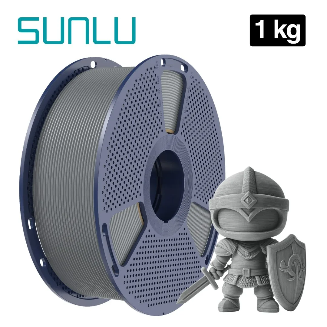 Filamento PLA+ Grey Gris Sunlu para impresión 3D en Smartec Store Quito.