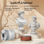Bustos clásicos y rollos de filamento SUNLU High Speed PLA Mármol de Smartec Store, con acabado tipo piedra natural para esculturas y piezas artísticas