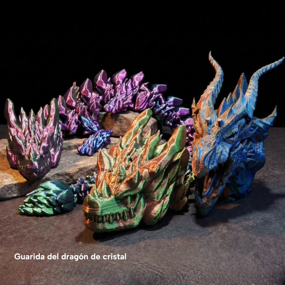 Guarida del dragón de cristal impresa con filamento SUNLU PLA+ Silk Multicolor de Smartec Store, con acabado brillante y efecto seda