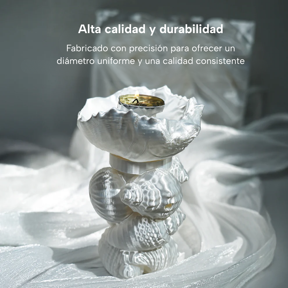 Pieza decorativa Blanca impresa con filamento SUNLU PLA+ Silk de Smartec Store, con acabado brillante, alta calidad y buena durabilidad