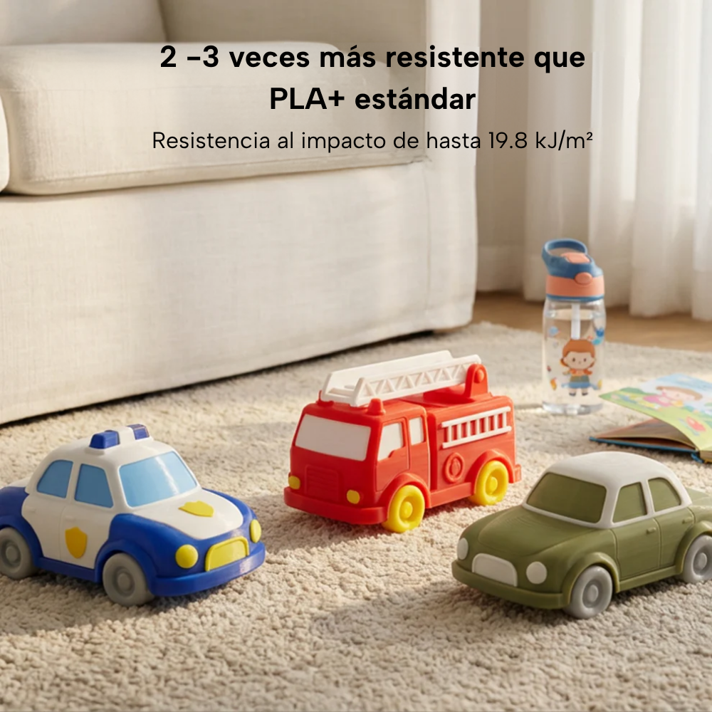 Carros de juguete impresos con filamento SUNLU PLA+ 2.0 Varios Colores de Smartec Store, resistentes al impacto