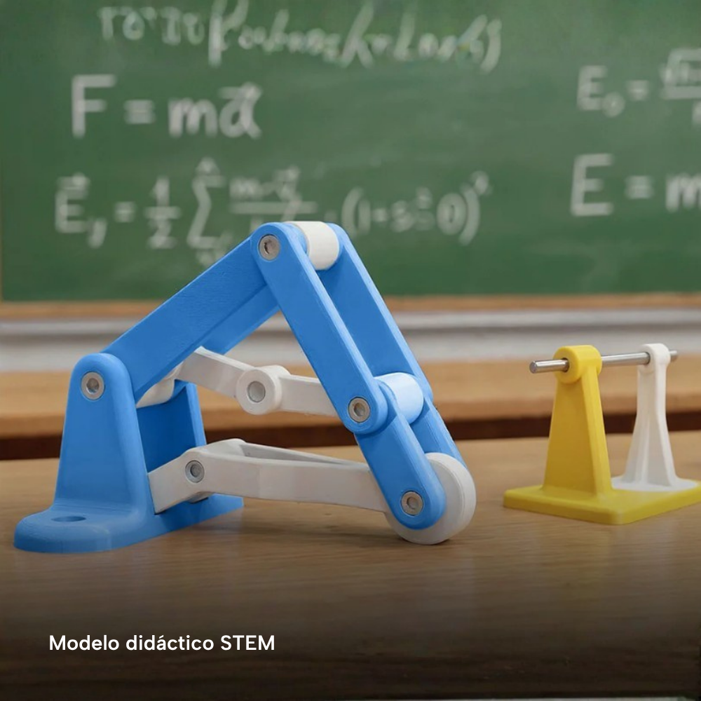 Modelo educativo STEM Azul, Blanco y Amarillo impreso con filamento SUNLU PLA+ 2.0 de Smartec Store