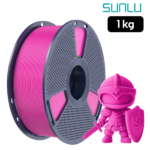 Filamento SUNLU PLA+ 2.0 Magenta 1 kg de Smartec Store, con figura de caballero impresa en 3D para piezas resistentes y detalladas