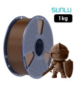 Filamento SUNLU PLA+ 2.0 Café Oscuro 1 kg de Smartec Store, con figura de caballero impresa en 3D para piezas resistentes y detalladas