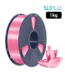 Filamento SUNLU PLA+ Silk Rosado 1 kg con muestra impresa y acabado sedoso