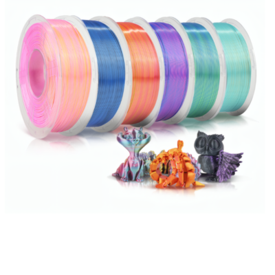 Subcategoría de filamento PLA Silk de múltiples colores para impresión 3D