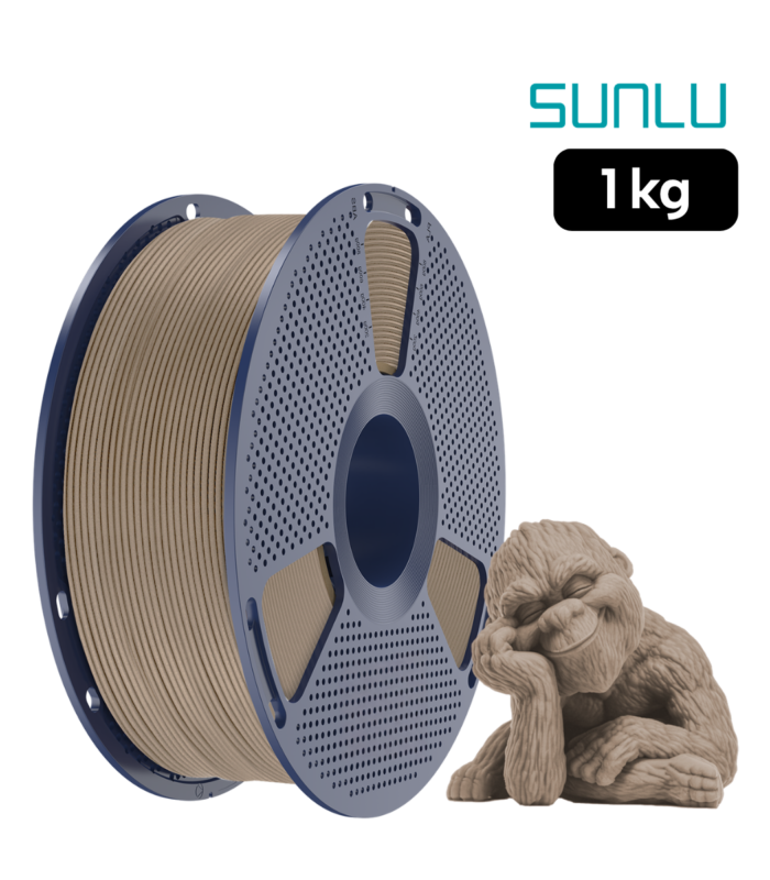 Filamento SUNLU PLA Madera 1 kg para impresión 3D, disponible en Smartec Store Ecuador