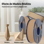 Filamentos SUNLU PLA Madera y Madera maple de Smartec Store con efecto de madera realista para impresión 3D