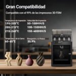 Filamento SUNLU PLA Madera de Smartec Store compatible con impresoras 3D FDM, con parámetros de temperatura y velocidad