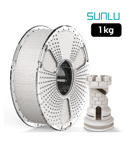 Filamento SUNLU High Speed PLA Mármol Piedra Cáliza 1 kg de Smartec Store, con acabado tipo piedra natural ideal para piezas decorativas y arquitectónicas