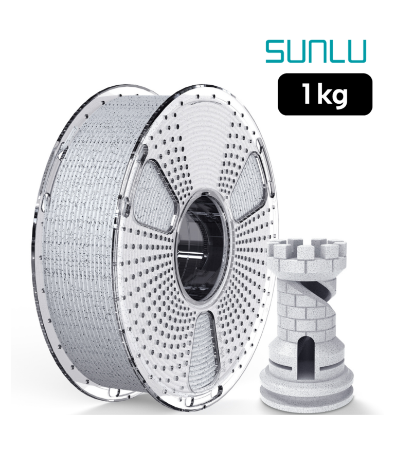 Filamento SUNLU High Speed PLA Mármol Oreo 1 kg de Smartec Store, con acabado tipo piedra natural ideal para piezas decorativas y arquitectónicas