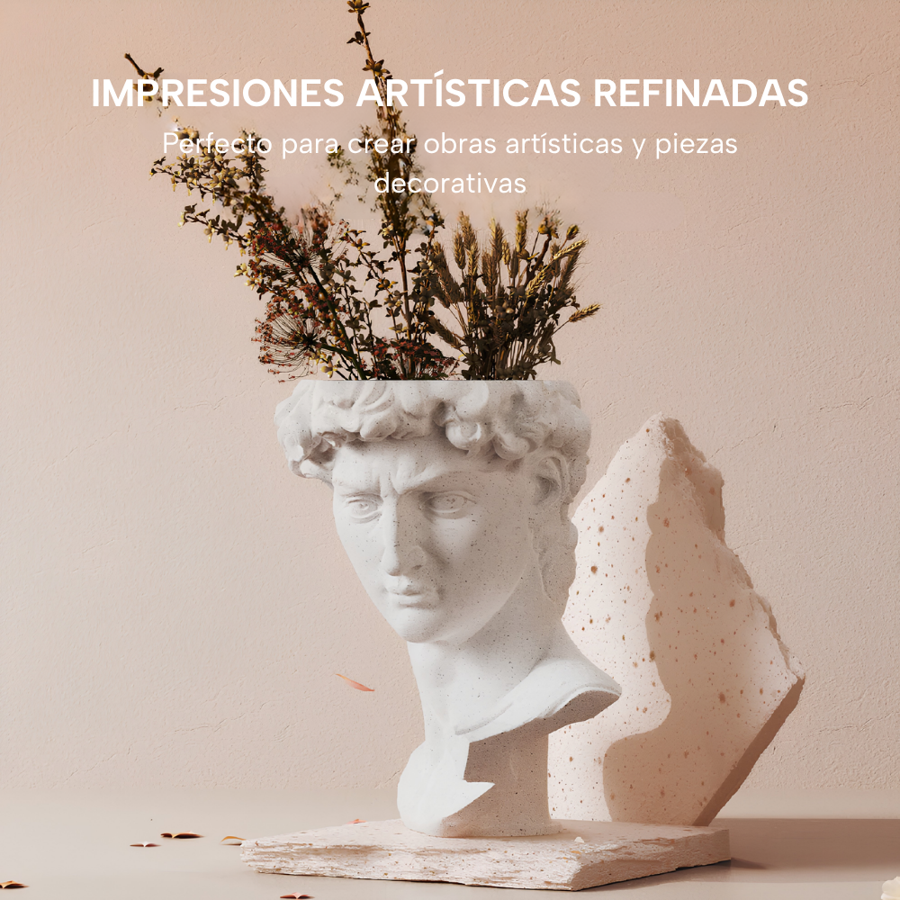 Maceta artística tipo busto impresa con filamento SUNLU High Speed PLA Mármol de Smartec Store, ideal para decoración refinada y piezas artísticas