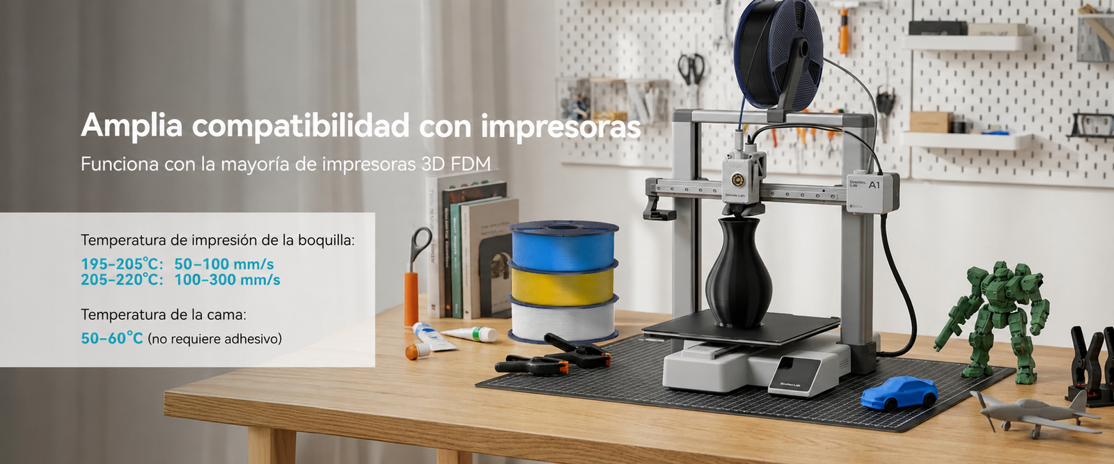 Guía de compatibilidad del filamento SUNLU PLA+ 2.0 Varios Colores de Smartec Store para impresoras 3D FDM