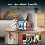 Jarrón Blanco y rollos de filamento SUNLU PLA+ Silk Varios Colores de Smartec Store, ideales para decoración del hogar con acabado brillante tipo seda