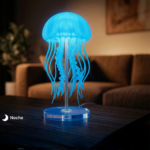 Medusa luminosa Azul impresa con filamento SUNLU PLA Glow in the Dark de Smartec Store, con brillo nocturno y durabilidad mejorada