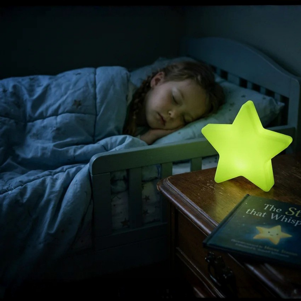 Adorno de estrella impreso con filamento SUNLU PLA Glow in the Dark de Smartec Store, con brillo luminoso en la oscuridad