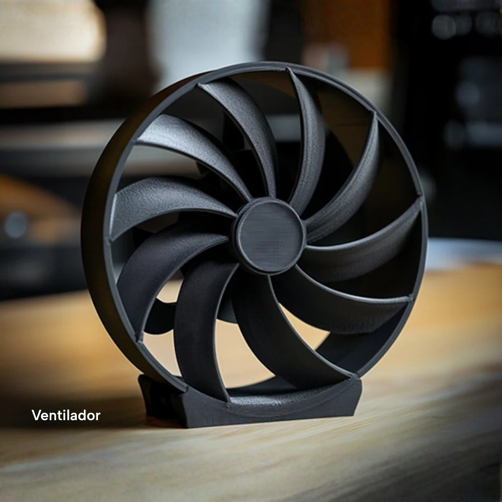 Ventilador impreso en 3D con filamento SUNLU PETG Fibra de Carbono de Smartec Store