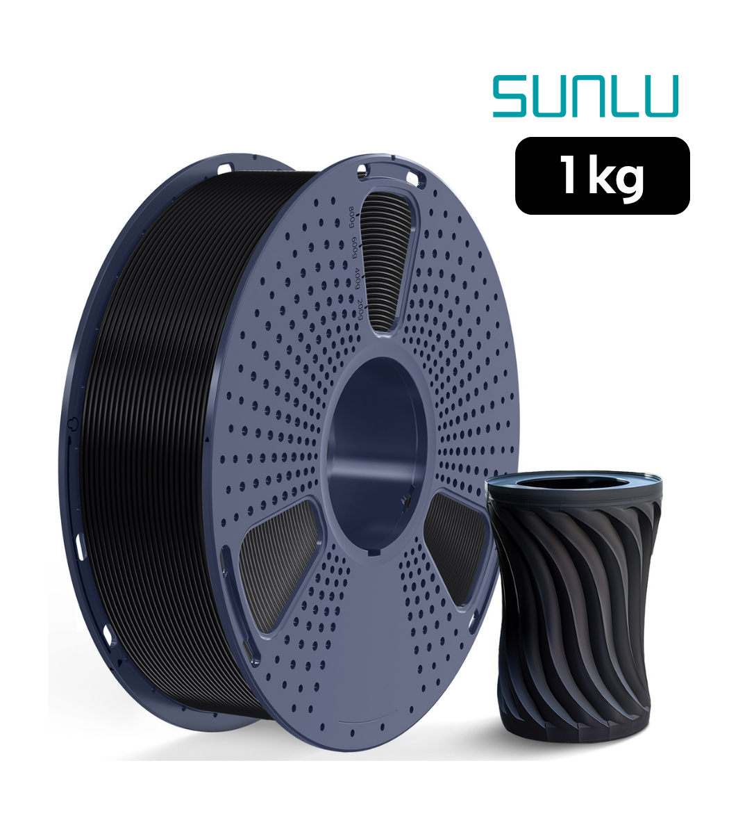 Filamento SUNLU ASA Negro 1 kg | Smartec Store Filamento SUNLU ASA Negro 1 kg de Smartec Store para impresión 3D de piezas resistentes al exterior y al calor