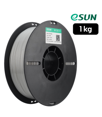 Filamento eSUN PETG Basic Plateado 1 kg de Smartec Store para impresión 3D con acabado metálico y piezas funcionales