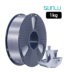 Filamento SUNLU PLA+ Silk Plateado 1 kg con muestra impresa y acabado sedoso