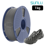 Filamento SUNLU TPU 95A Gris 1 kg de Smartec Store para impresión 3D flexible, ideal para calzado y piezas resistentes
