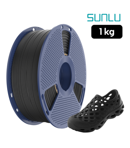Filamento SUNLU TPU 95A Negro 1 kg de Smartec Store para impresión 3D flexible, ideal para calzado y piezas resistentes