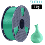 Filamento SUNLU PLA Transparente Verde Claro 1 kg de Smartec Store, con jarrón translúcido impreso en 3D para piezas decorativas y luminosas
