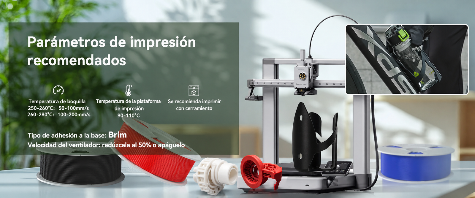 Parámetros de impresión para filamento SUNLU ASA Negro, Rojo y Azul de Smartec Store, recomendado para piezas resistentes al exterior