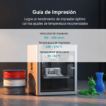 Guía de impresión para filamento SUNLU High Speed PETG Mate de Smartec Store con ajustes de temperatura y velocidad