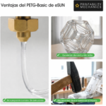 Ventajas del filamento eSUN PETG Basic Transparente de Smartec Store, con alta claridad, buena tenacidad y resistencia al impacto