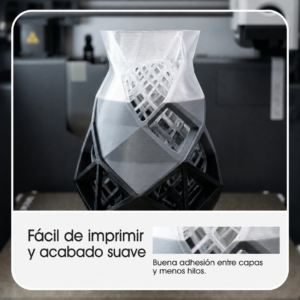 Pieza transparente impresa con filamento eSUN PETG Basic Transparente de Smartec Store, fácil de imprimir y con acabado suave