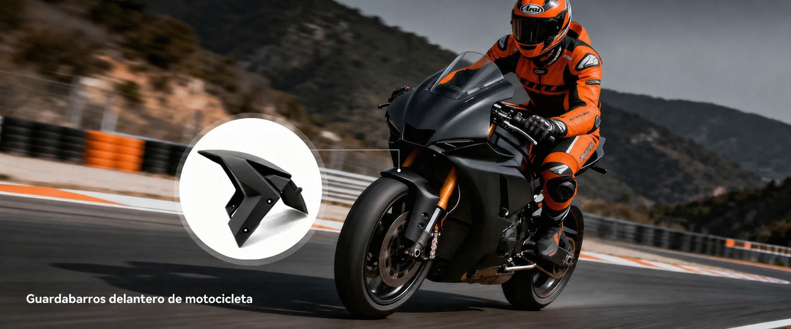 Guardabarros delantero de motocicleta impreso con filamento SUNLU PETG Fibra de Carbono de Smartec Store
