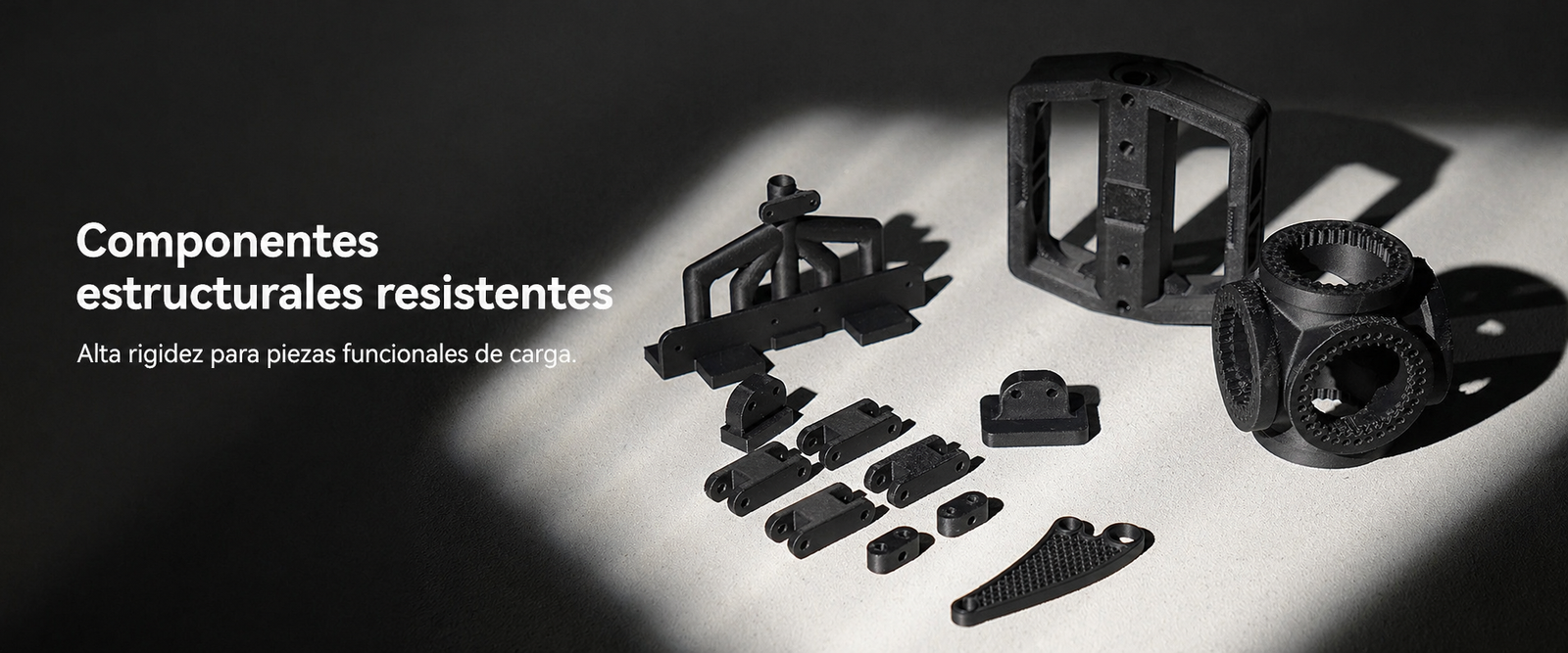 Componentes estructurales impresos en 3D con filamento SUNLU PETG Fibra de Carbono de Smartec Store para alta rigidez