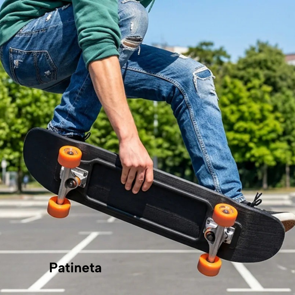 Patineta con pieza impresa en filamento SUNLU PETG Fibra de Carbono de Smartec Store para aplicaciones resistentes.