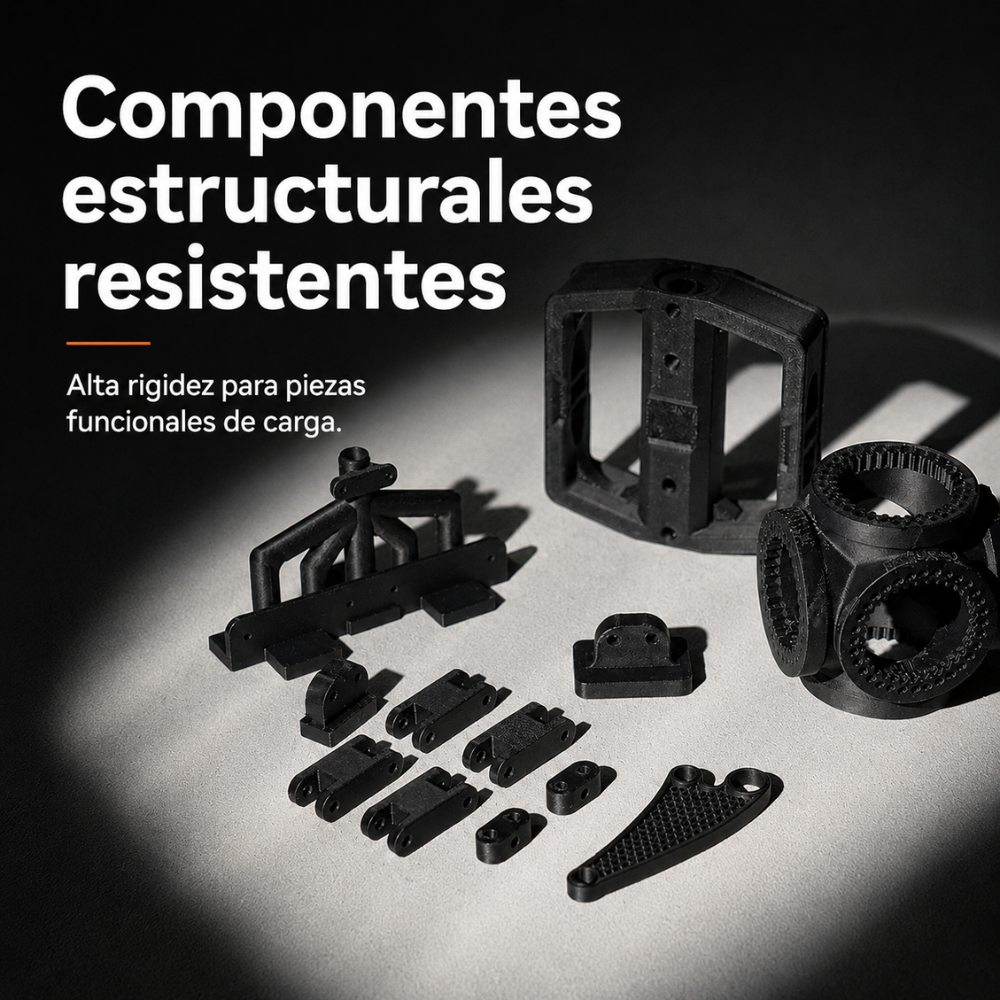 Componentes estructurales impresos con filamento SUNLU PETG Fibra de Carbono de Smartec Store para piezas funcionales resistentes