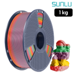 Filamento SUNLU PLA Arcoíris Fiesta 1 kg, ideal para impresiones 3D con efectos multicolor