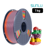 Filamento SUNLU PLA Arcoíris Fiesta 1 kg, ideal para impresiones 3D con efectos multicolor