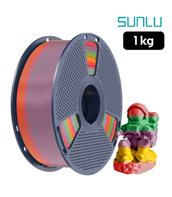 Filamento SUNLU PLA Arcoíris Fiesta 1 kg, ideal para impresiones 3D con efectos multicolor