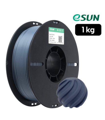 Filamento eSUN PLA Basic Gris 1 kg de Smartec Store, con pieza decorativa impresa en 3D y acabado limpio