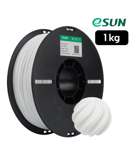 Filamento eSUN PLA Basic Blanco 1 kg de Smartec Store, con pieza decorativa impresa en 3D y acabado limpio