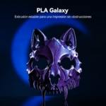 Máscara decorativa de gato impresa con filamento SUNLU PLA Galaxy Galaxia de Smartec Store, con extrusión estable, brillo nacarado y efecto galáctico
